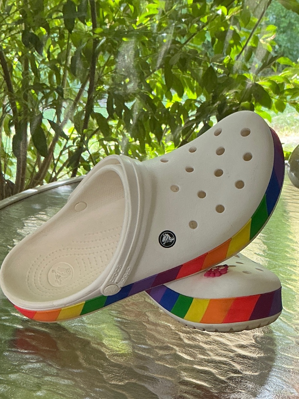 Crocs Crocband Rainbow Block Clogs Vibrant Colors Men’s Size 12